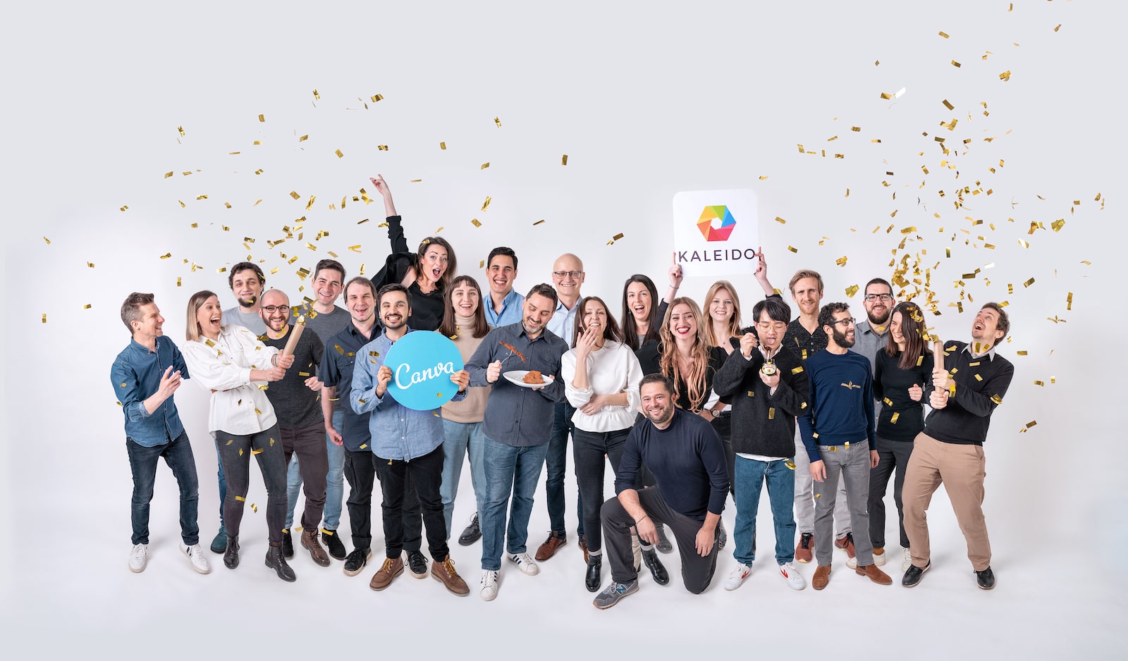 The Vienna-based Kaleido AI team in a COVID-safe digital montage created using Kaleido’s AI-based background removal technology.