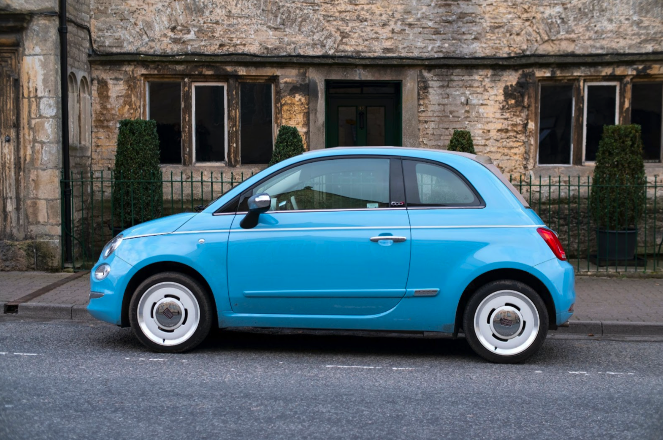 Fiat 500 car with enhanced colors