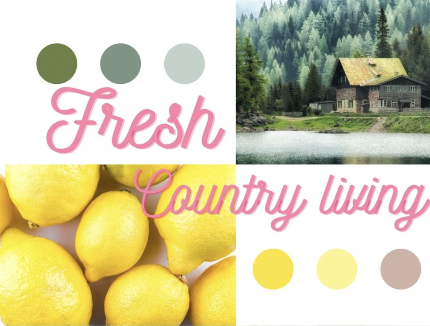 Templated created using Canva that reads "Fresh country living"