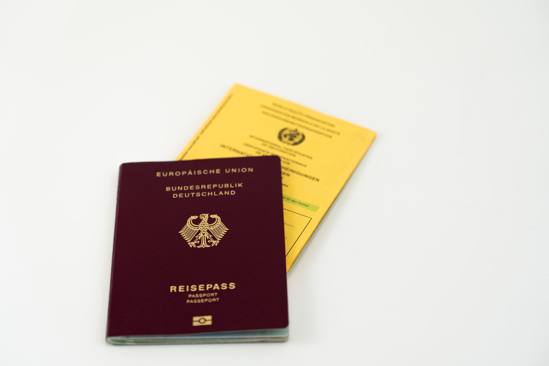 German passport on white background