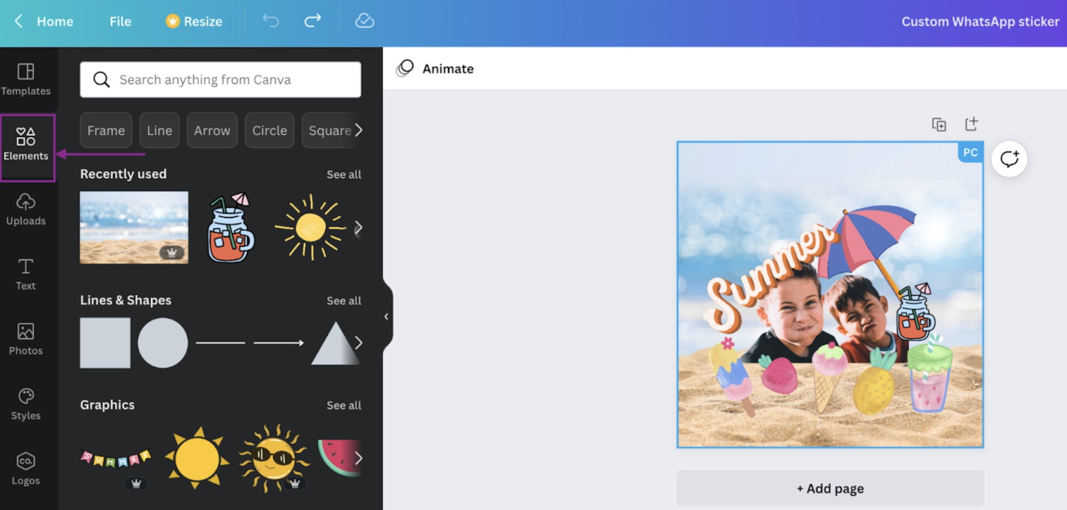 How to create WhatsApp Stickers in Canva
