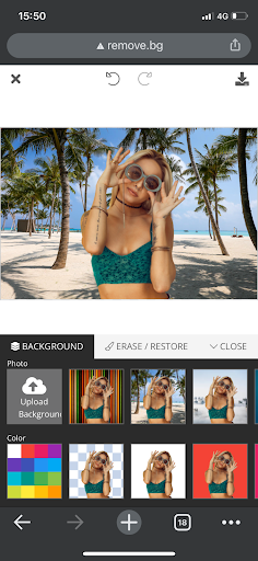 How to add a tropical beach background to a photo on remove.bg