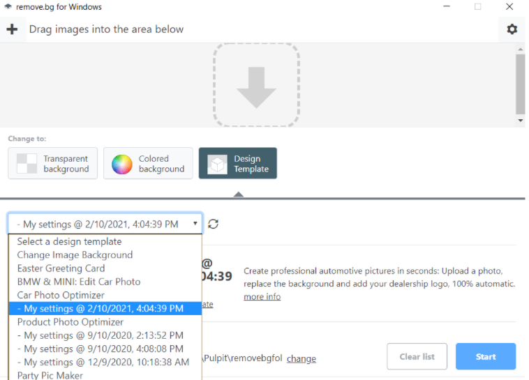 Batch-processing with design templates – 